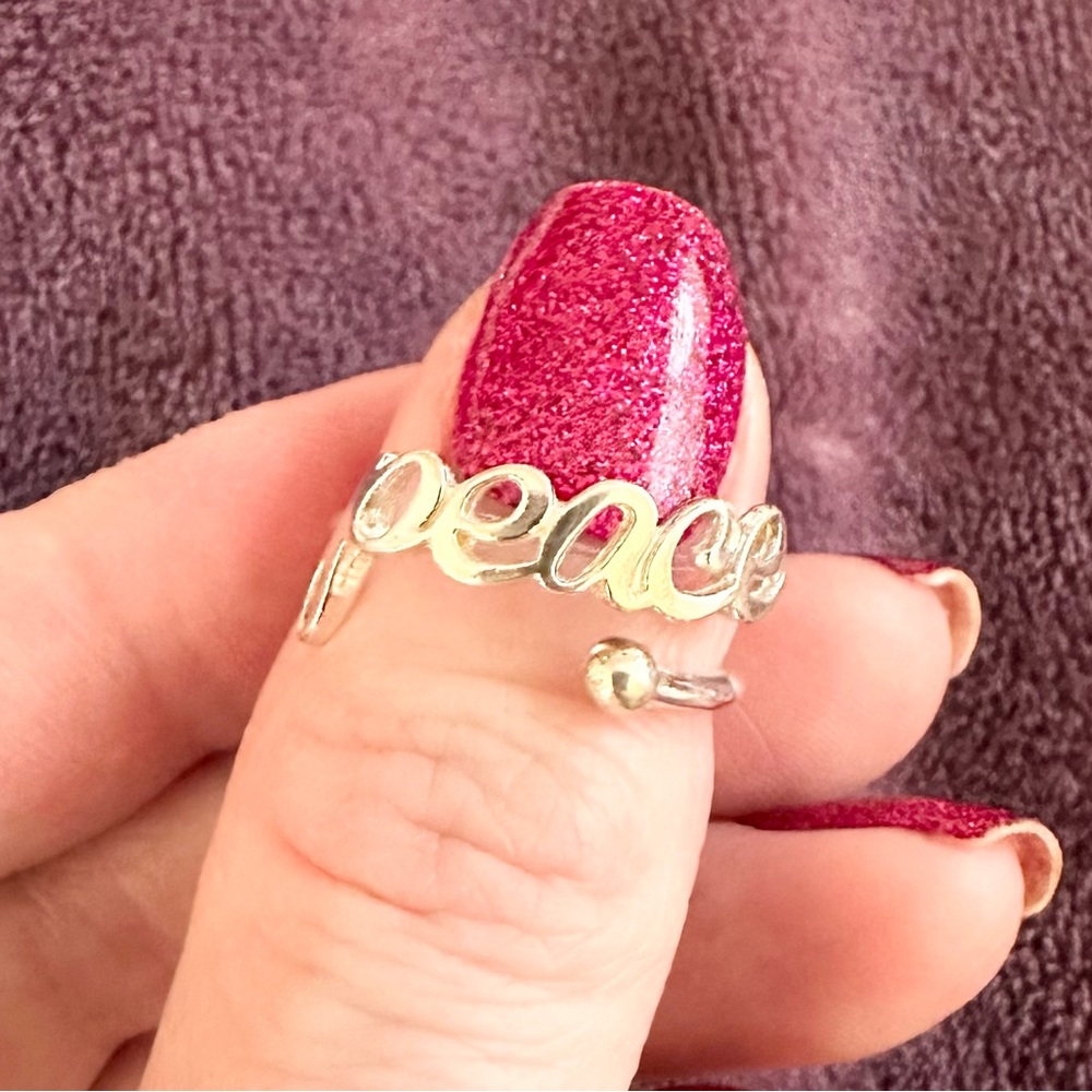 Sterling Silver Alex and Ani Peace Ring